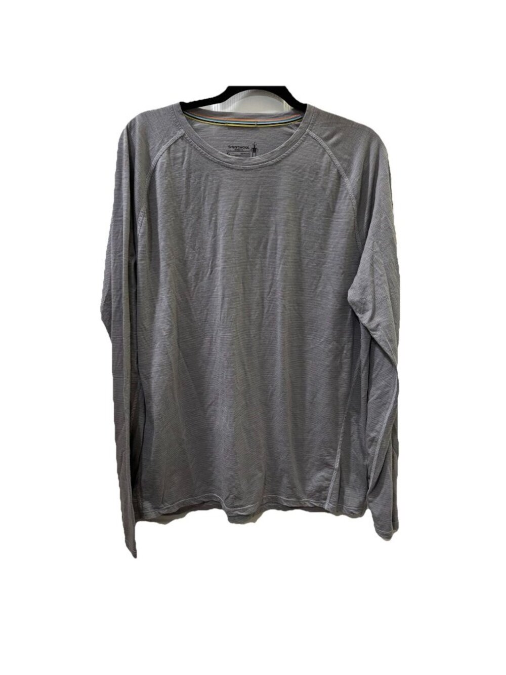 Smartwool Active Ultralight Long Sleeve Tee Gray Striped Men XL